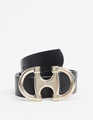 Черный ремень для джинсов с двусторонней пряжкой ASOS DESIGN