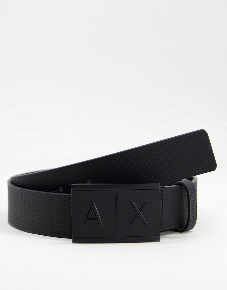 фото Черный ремень с логотипом armani exchange ax-черный цвет