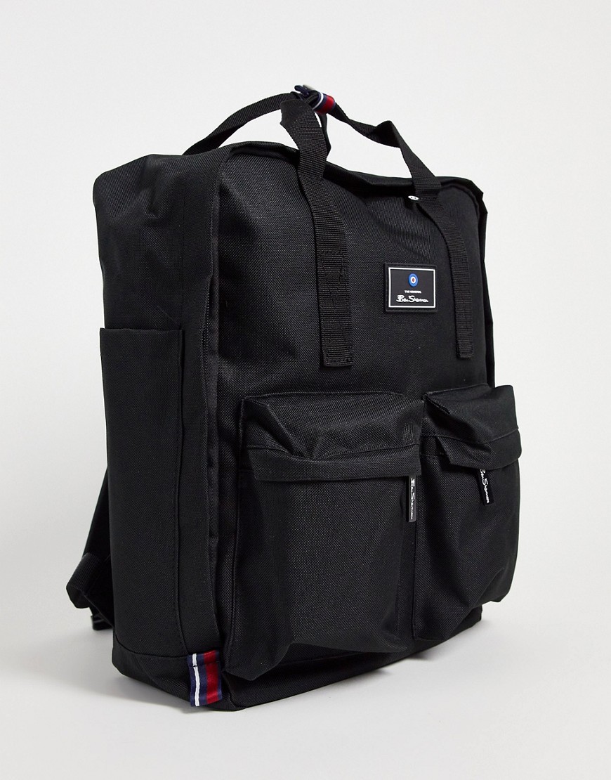 фото Черный рюкзак с двумя карманами и ручкой сверху ben sherman-черный цвет