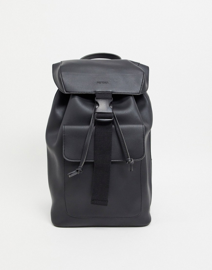 фото Черный рюкзак с карманом спереди fenton-черный цвет