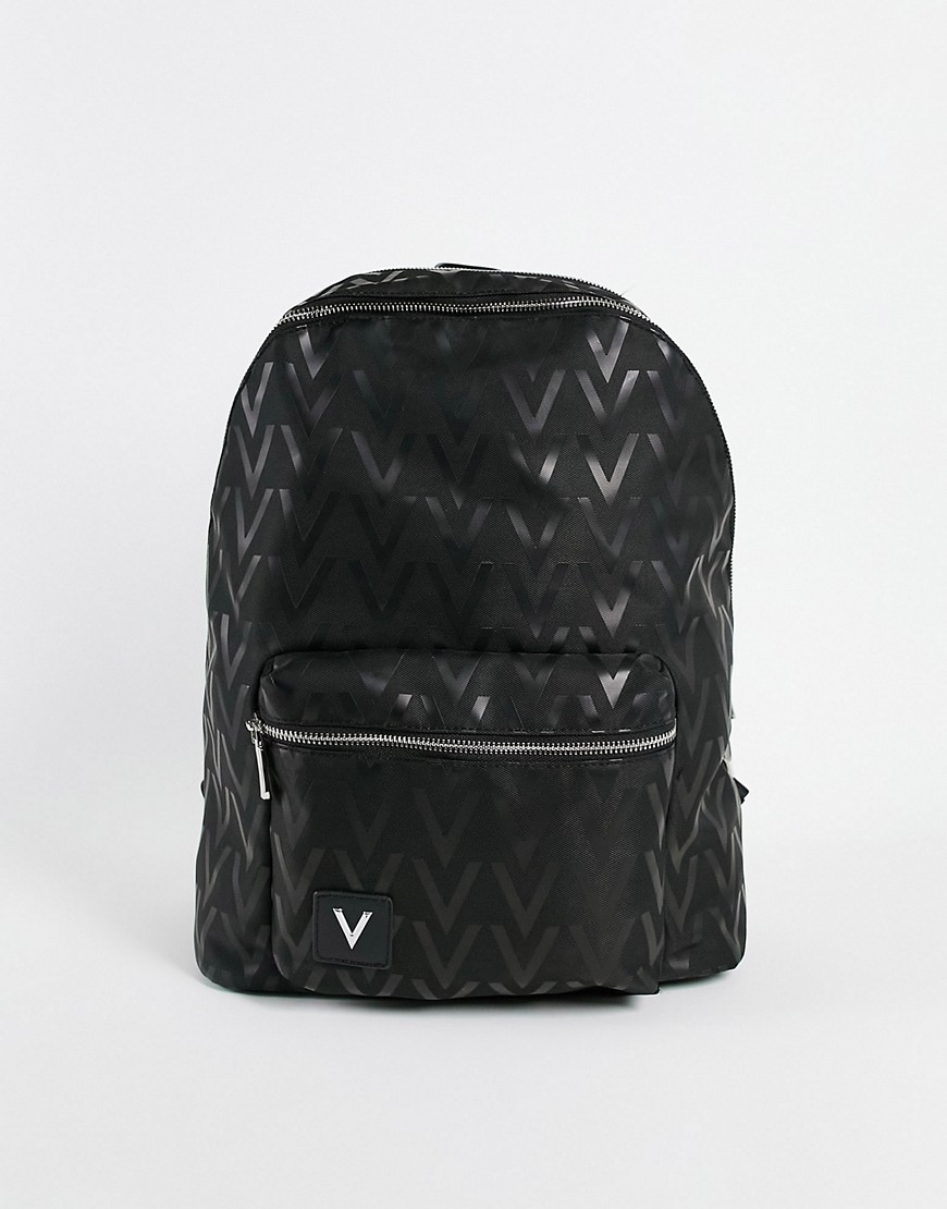 фото Черный рюкзак со сплошным логотипом valentino bags contrau