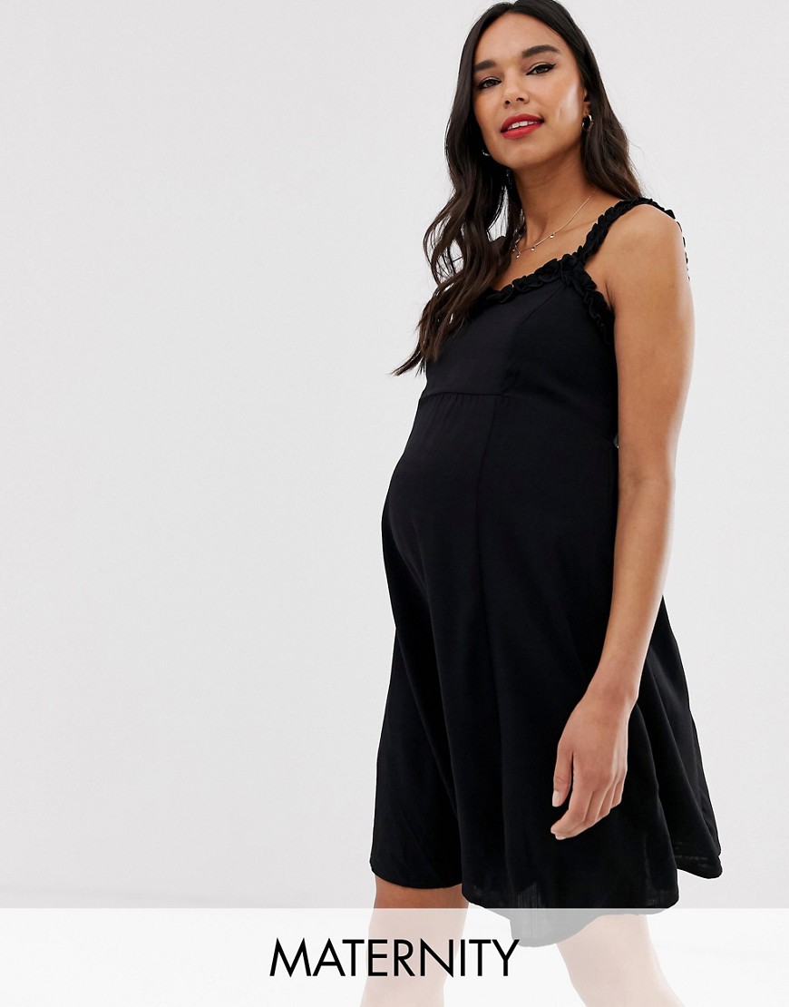 фото Черный сарафан с оборками new look maternity