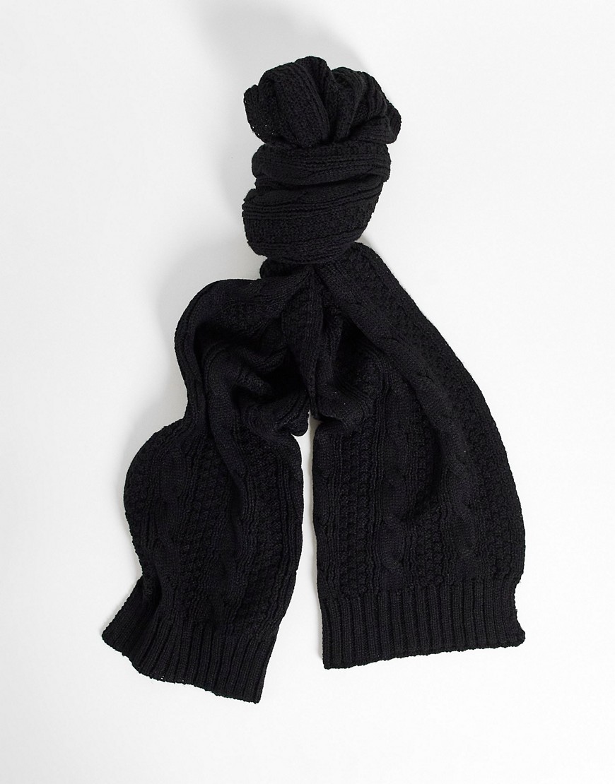 фото Черный шарф с узором «косичка» boardmans-черный цвет