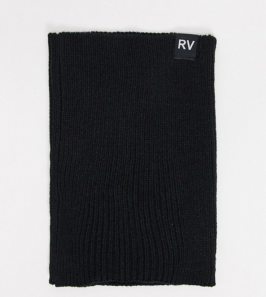 фото Черный шарф-снуд в рубчик с логотипом rv reclaimed vintage inspired