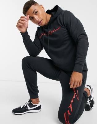 фото Черный спортивный костюм с логотипом-надписью jack & jones