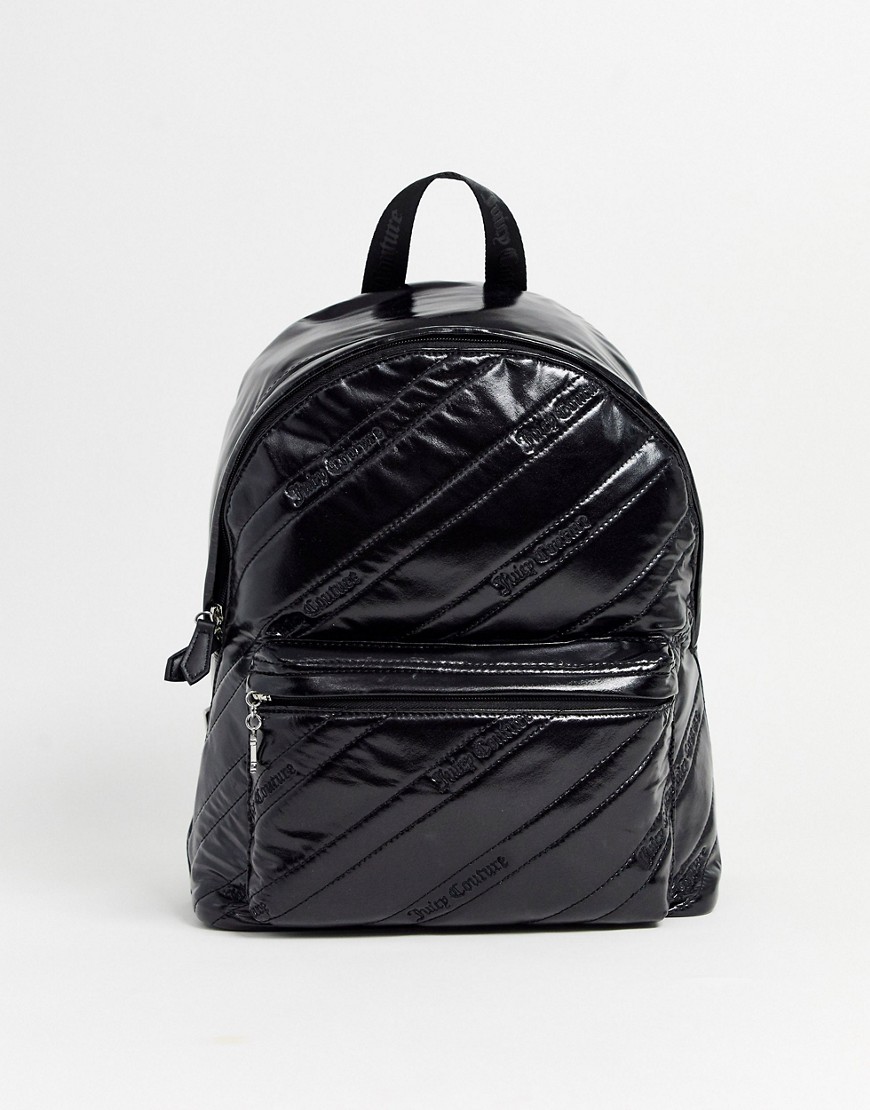 фото Черный стеганый рюкзак с логотипом juicy couture