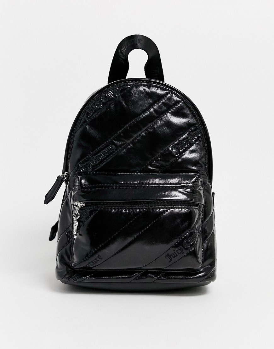 фото Черный стеганый рюкзак с логотипом juicy couture