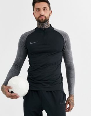 фото Черный свитер на молнии с контрастными рукавами nike football