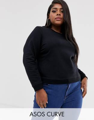 фото Черный свитшот asos design curve asos curve