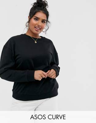 фото Черный свитшот из органического хлопка asos design curve asos curve