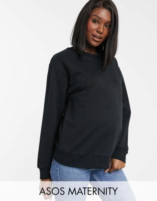 фото Черный свитшот из органического хлопка asos design maternity asos maternity