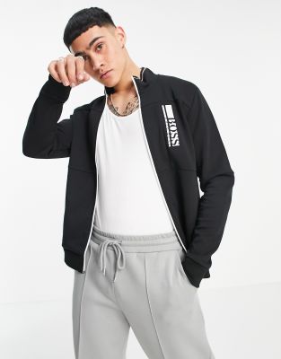 фото Черный свитшот на сквозной молнии boss athleisure skaz 1-черный цвет