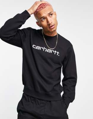 фото Черный свитшот с белой отделкой carhartt wip carhartt-черный цвет