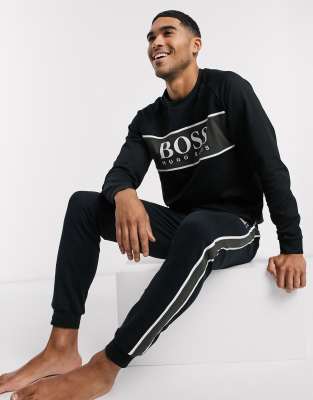 фото Черный свитшот с логотипом от комплекта boss bodywear authentic suit 5