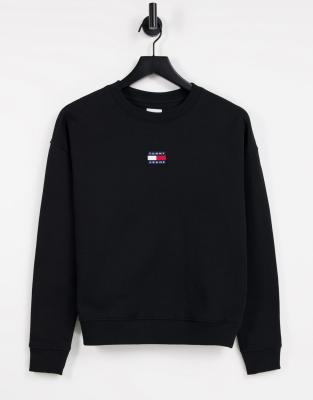 Cвитшоты  Asos Черный свитшот с логотипом в виде флага Tommy Jeans-Черный цвет