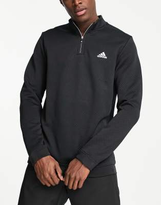 фото Черный свитшот с молнией длиной 1/4 adidas golf-черный цвет