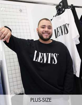 фото Черный свитшот в стиле 90-х с логотипом levi's big & tall