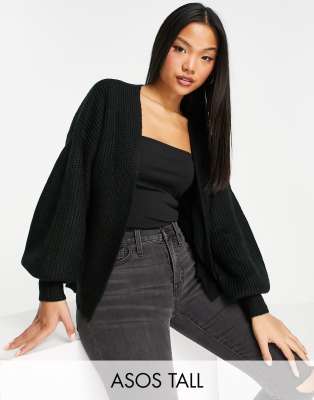 Черный свободный кардиган без застежек ASOS DESIGN Tall-Черный цвет