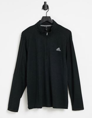 фото Черный топ на короткой молнии с 3 фирменными полосками adidas golf-черный цвет