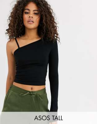 Top tall. Топ черный ASOS. Топ на одно плечо чёрный на лямке. Топ хаки ASOS С бретелью на одно плечо.