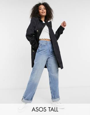 фото Черный тренч asos design tall-черный цвет asos tall