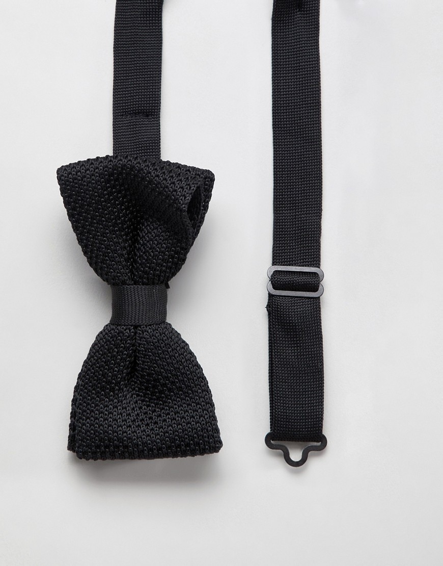фото Черный трикотажный галстук-бабочка twisted tailor