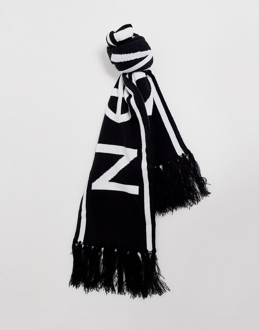 фото Черный трикотажный шарф с логотипом religion
