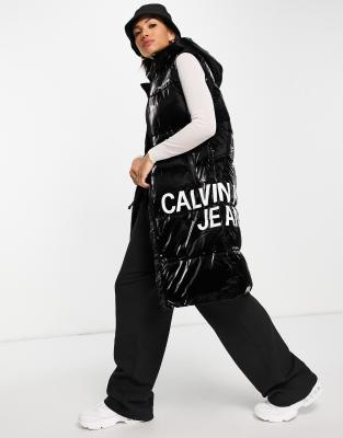 фото Черный утепленный жилет calvin klein jeans institutional-черный цвет