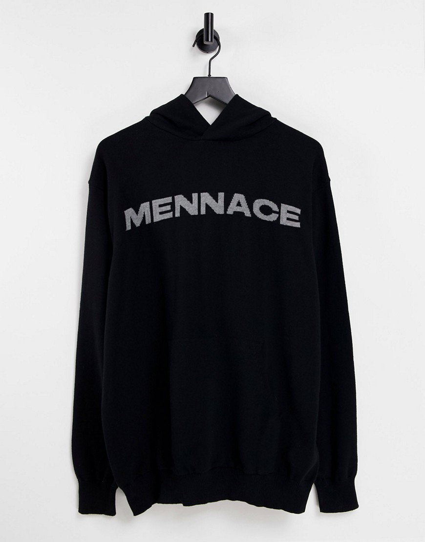 Черный вязаный худи с логотипом (от комплекта) -Черный цвет Mennace 108248405