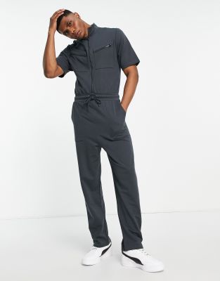  Черный выбеленный oversized-комбинезон с карманами ASOS DESIGN-Черный цвет
