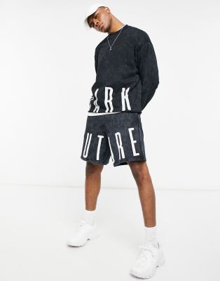 фото Черный выбеленный oversized-свитшот от комплекта asos dark future-черный цвет