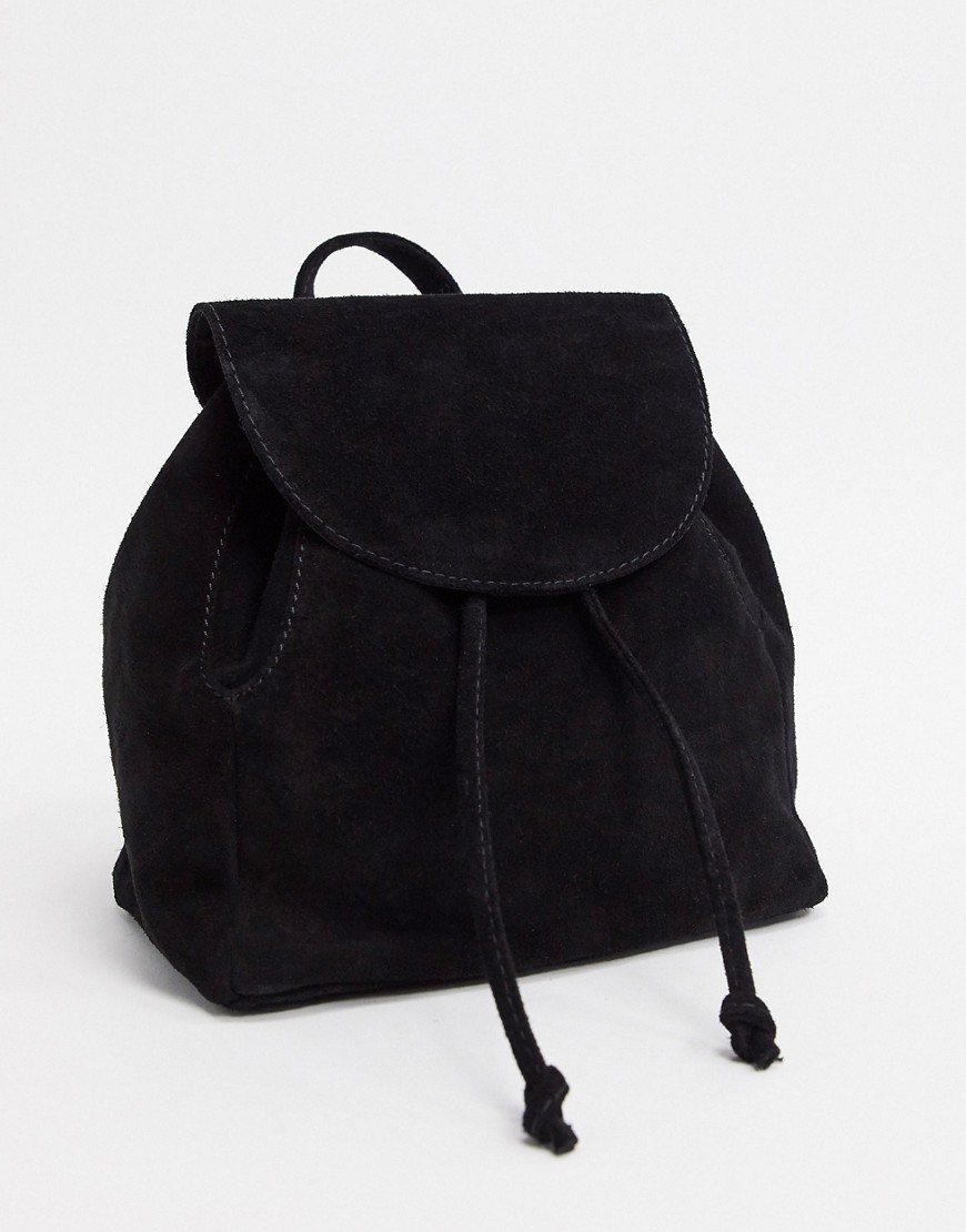 фото Черный замшевый рюкзак asos design