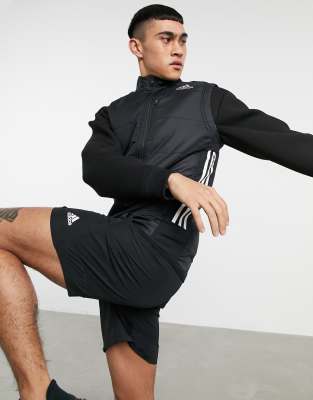 фото Черный жилет с 3 полосками adidas running-черный цвет adidas performance