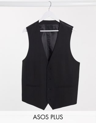  Черный жилет скинни ASOS DESIGN Plus