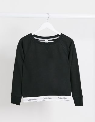 фото Черный хлопковый свитшот для дома calvin klein modern