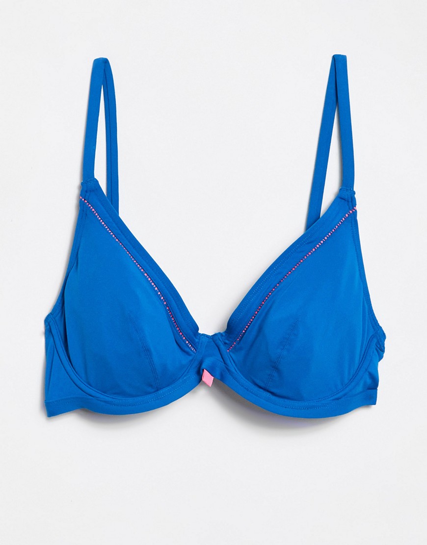 Cherry Beach echo underwire bikini top in blue-Navy