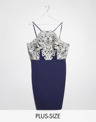 chi chi curve navy dress