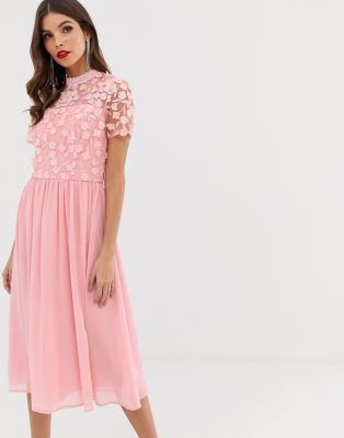 asos pink skater dress
