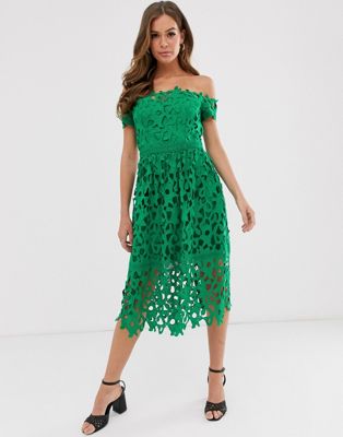 chi chi london fit & flare lace dress