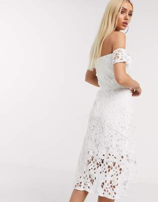 chi chi london lace bardot midi dress