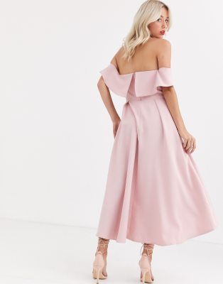 chi chi london pink bardot dress