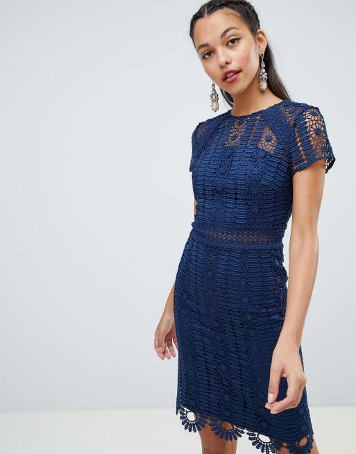 Chi Chi London cap sleeve lace pencil dress | ASOS