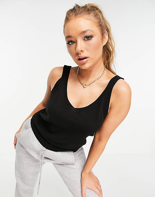 Chi Chi London crop lounge top co-ord in black