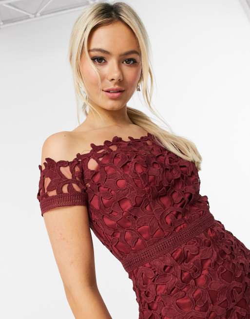 Chi chi hotsell burgundy dress