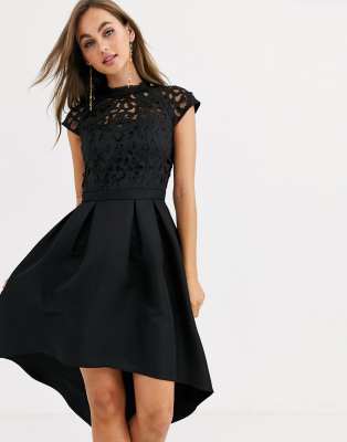 black lace detail dress