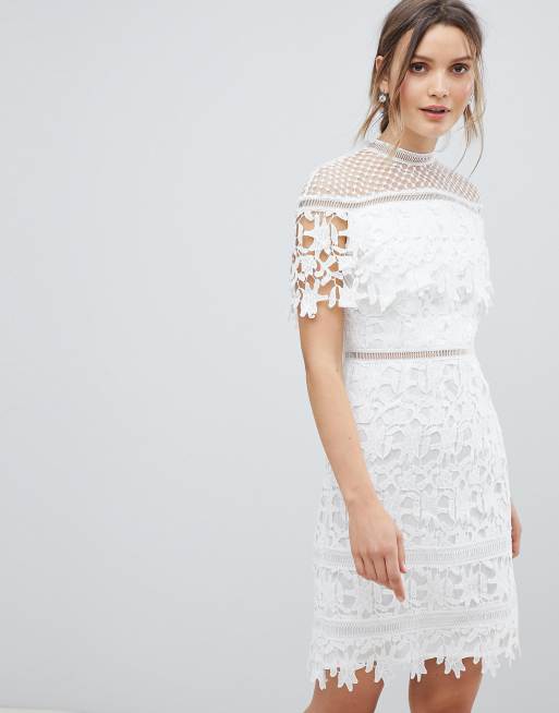 Chi Chi London Lace High Neck Mini Dress | ASOS