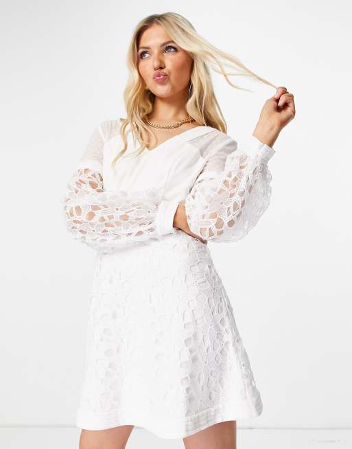 Chi chi london white lace dress sale