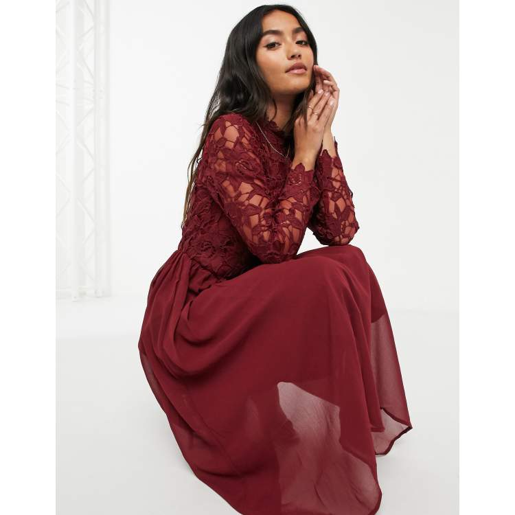 Chi chi london burgundy cheap dress