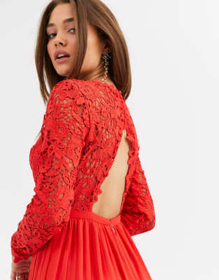 chi chi red lace dress