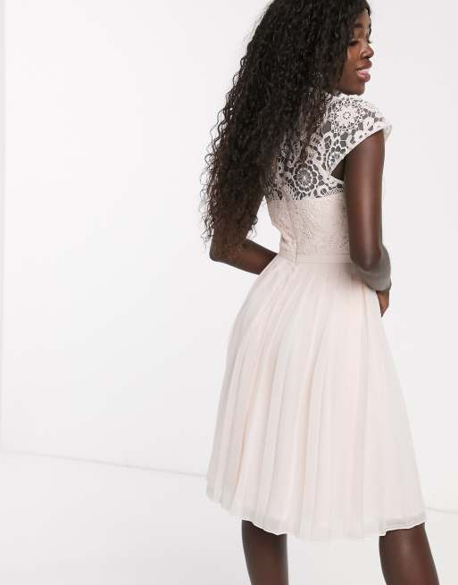 Chi chi london white lace pleated prom dress sale